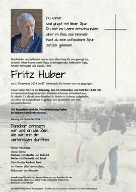 Fritz Huber, im 87. Lebensjahr