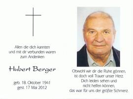 Hubert Berger, im 71. Lebensjahr