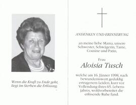Aloisia Tusch, im 65. Lebensjahr