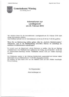 Gemeindeinformation Landtagswahl