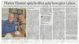 Pfarrer Hauser spricht über sein bewegtes Leben