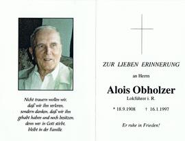 Alois Obholzer, im 89. Lebensjahr