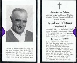 Lambert Ortner, im 63. Lebensjahr