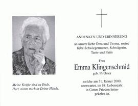 Emma Klingenschmid, geb. Pirchner, im 88. Lebensjahr