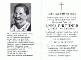 Anna Pirchner, geb. Schrettl, Bäuerin beim Riemer, im 86. Lebensjahr
