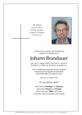 Johann Brandauer, im 79. Lebensjahr