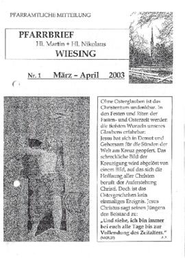 Pfarrblatt Wiesing März-April 2003