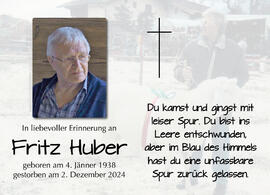 Fritz Huber, im 87. Lebensjahr