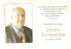 Johann Krimbacher,  im 75. Lebensjahr