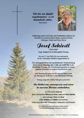 Josef Schiestl, vlg. Nazn Sepp, im 82. Lebensjahr