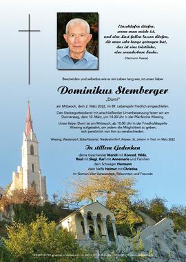 Dominikus Stemberger, im 89. Lebensjahr