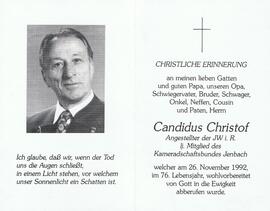 Candidus Christof, im 76. Lebensjahr