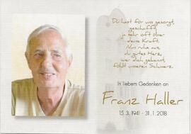 Franz Haller, im 77. Lebensjahr