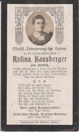 Rosina Hausberger, geb. Sottsaß, im 34. Lebensjahr