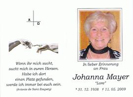 Johanna Mayer, im 71. Lebensjahr