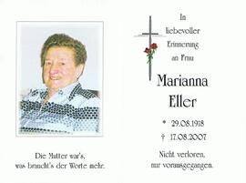 Marianna Eller, im 89. Lebensjahr