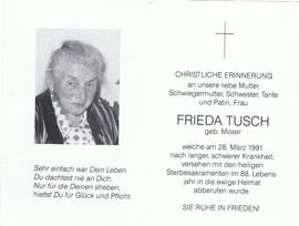 Frieda Tusch, geb. Moser, vlg. Messner-Frieda, im 88. Lebensjahr