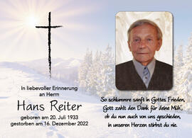 Johann Reiter, im 90. Lebensjahr