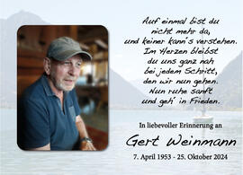 Gert Weinmann, im 71. Lebensjahr