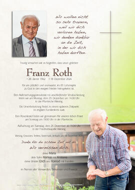 Franz Roth, im 83. Lebensjahr