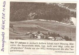 Vor 77 Jahren die äußere Schals nach Wiesing mit der alten Tiergartenmauer