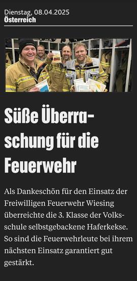 Süße Überraschung für die Feuerwehr