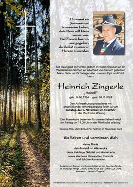 Heinrich Zingerle, vlg. Heindl, im 91. Lebensjahr