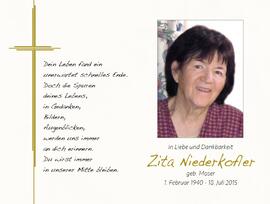 Zita Niederkofler, geb. Moser, im 76. Lebensjahr