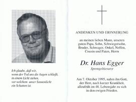 Dr. Hans Egger, im 48. Lebensjahr