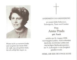 Anna Prada, geb. Tusch, im 74. Lebensjahr