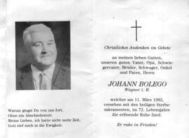 Johann Bolego, im 72.Lebensjahr