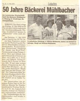 50 Jahre Bäckerei Mühlbacher