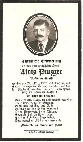 Alois Pinzger, im 76, Lebensjahr