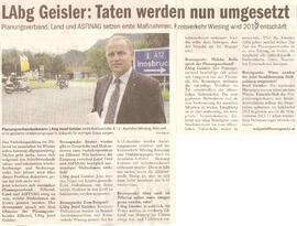 LAbg Geisler: Taten werden nun umgesetzt; Kreisverkehr