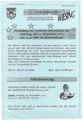 Einladung Senioren-Adventfeier / Nikolauseinzug