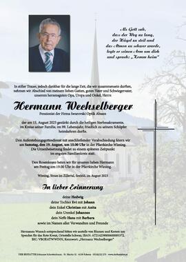 Hermann Wechselberger, im 99. Lebensjahr