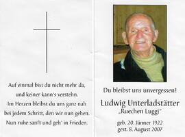 Ludwig Unterladstätter, vlg. Ruechen Luggi, im 86. Lebensjahr