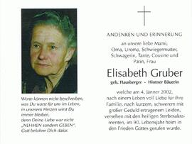 Elisabeth Gruber, geb. Hausberger, vlg. Hintner-Lisei, im 90. Lebensjahr