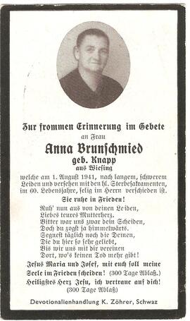 Anna Brunschmied, geb. Knapp, im 60. Lebensjahr