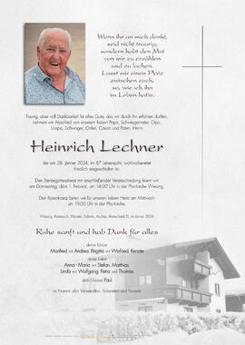 Heinrich Lechner, im 87. Lebensjahr