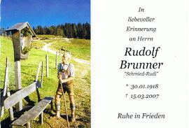 Rudolf Brunner, vlg. Schmied-Rudl, im 90. Lebensjahr