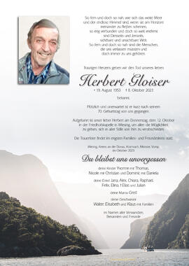 Herbert Gloiser, im 71. Lebensjahr