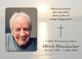 Ulrich Staudacher, im 81. Lebensjahr