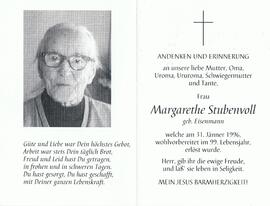 Margarethe Stubenvoll, geb. Eisenmann, im 99. Lebensjahr
