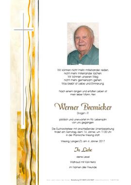Werner Bremicker, im 96. Lebensjahr