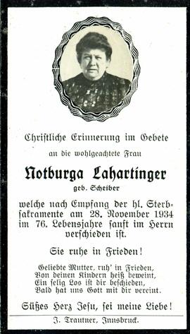 Notburga Lahartinger geb. Scheiber, im 76. LJ