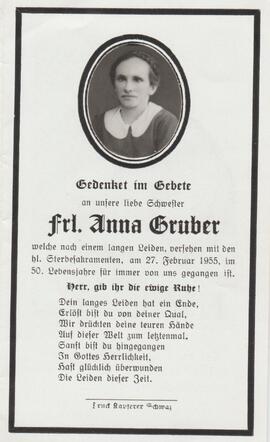 Anna Gruber, im 50 Lebensjahr