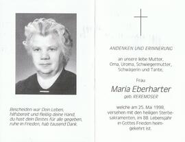 Maria Eberharter, geb. Reremoser, im 88. Lebensjahr