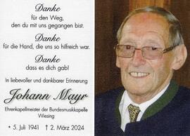 Johann Mayr, im 83. Lebensjahr