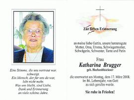 Katharina Brugger, geb. Hechenblaickner, im 86. Lebensjahr